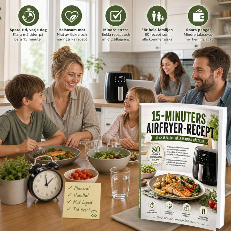 15 Minuters Airfryer-Recept : 80 Snabba och Hälsosamma Måltider
