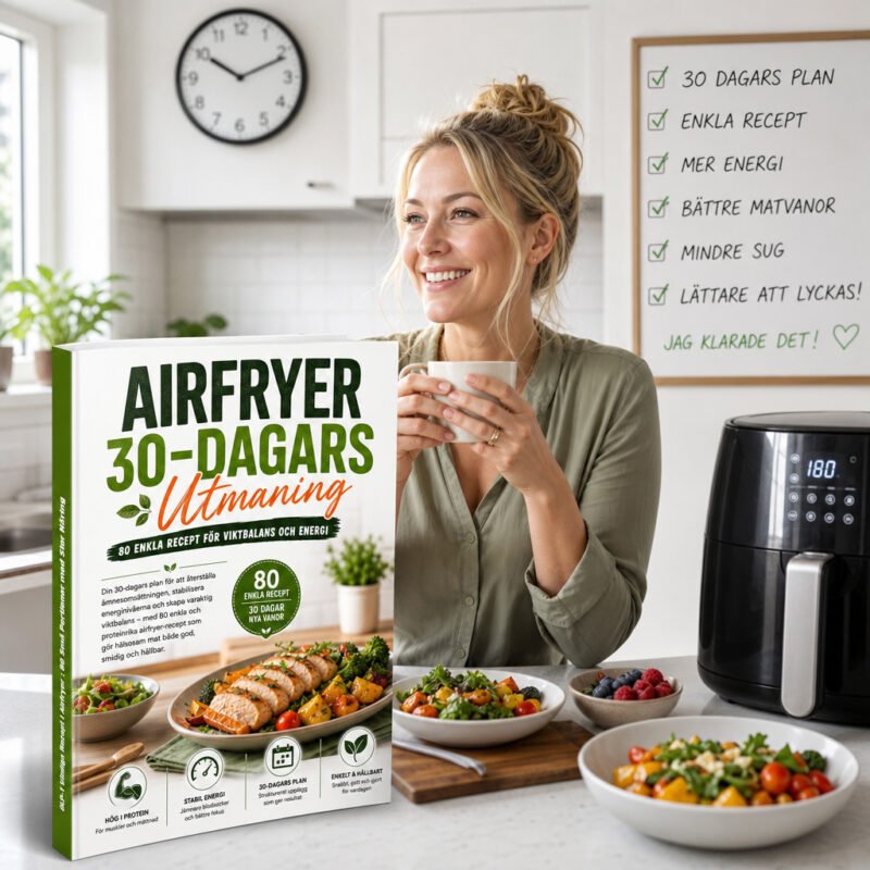 Airfryer 30-Dagars Utmaning : 80 Enkla Recept för Viktbalans och Energi