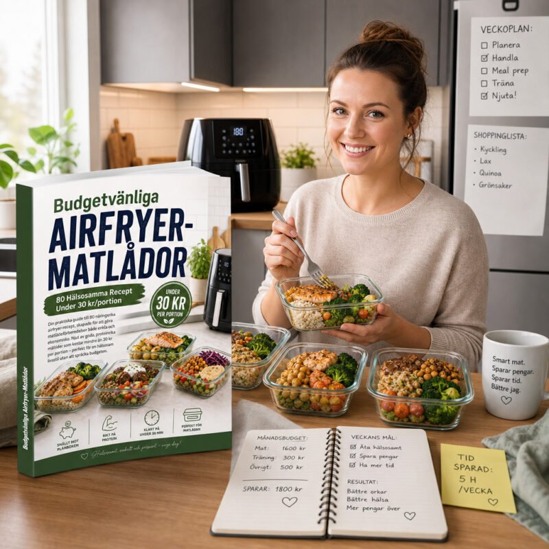 Budgetvänliga Airfryer-Matlådor : 80 Hälsosamma Recept Under 30 kr/portion