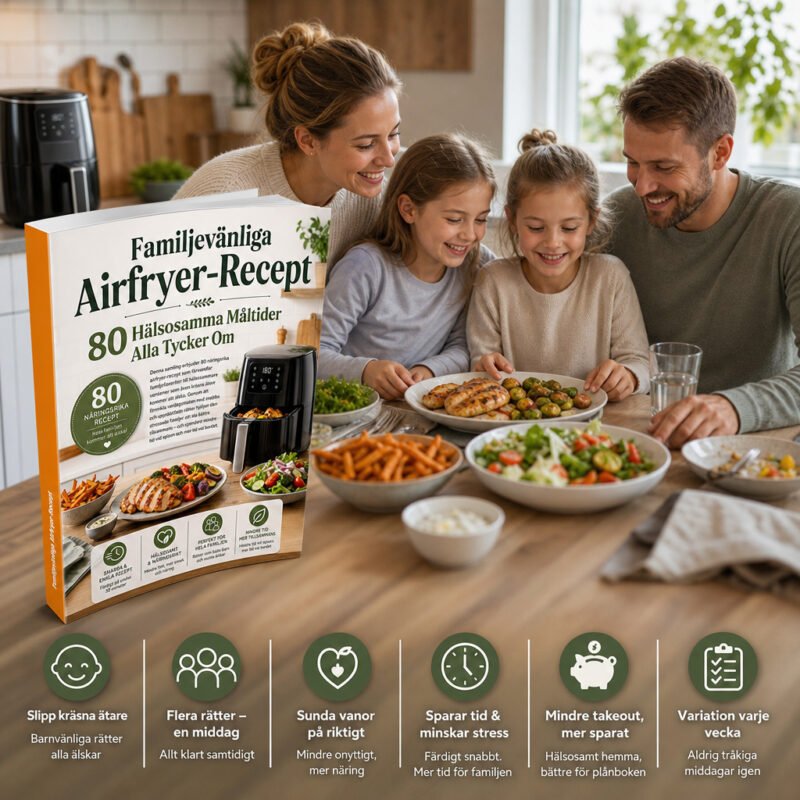 Familjevänliga Airfryer-Recept : 80 Hälsosamma Måltider Alla Tycker Om